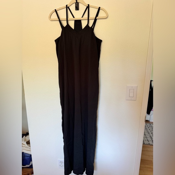 SheBird Savannah Strappy Maxi Bra Dress Black Bamboo Slit Size XS 1 EUC - Picture 4 of 8